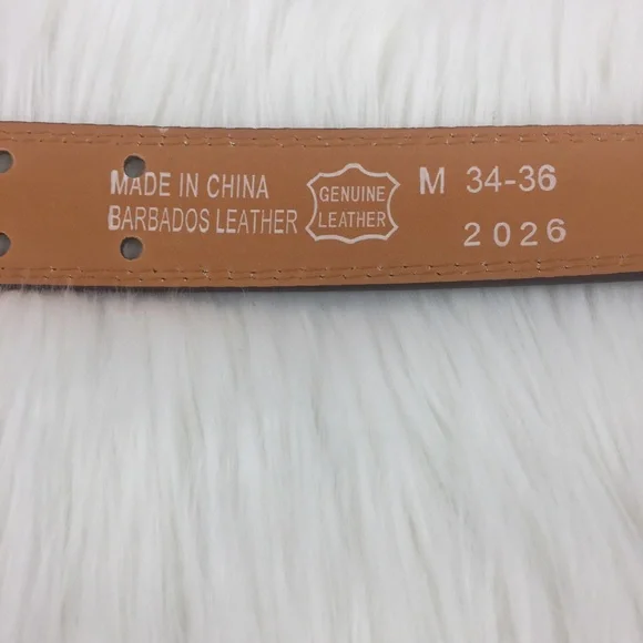 Men’s Leather Double Prong Belts - Brown - Picture 3 of 4